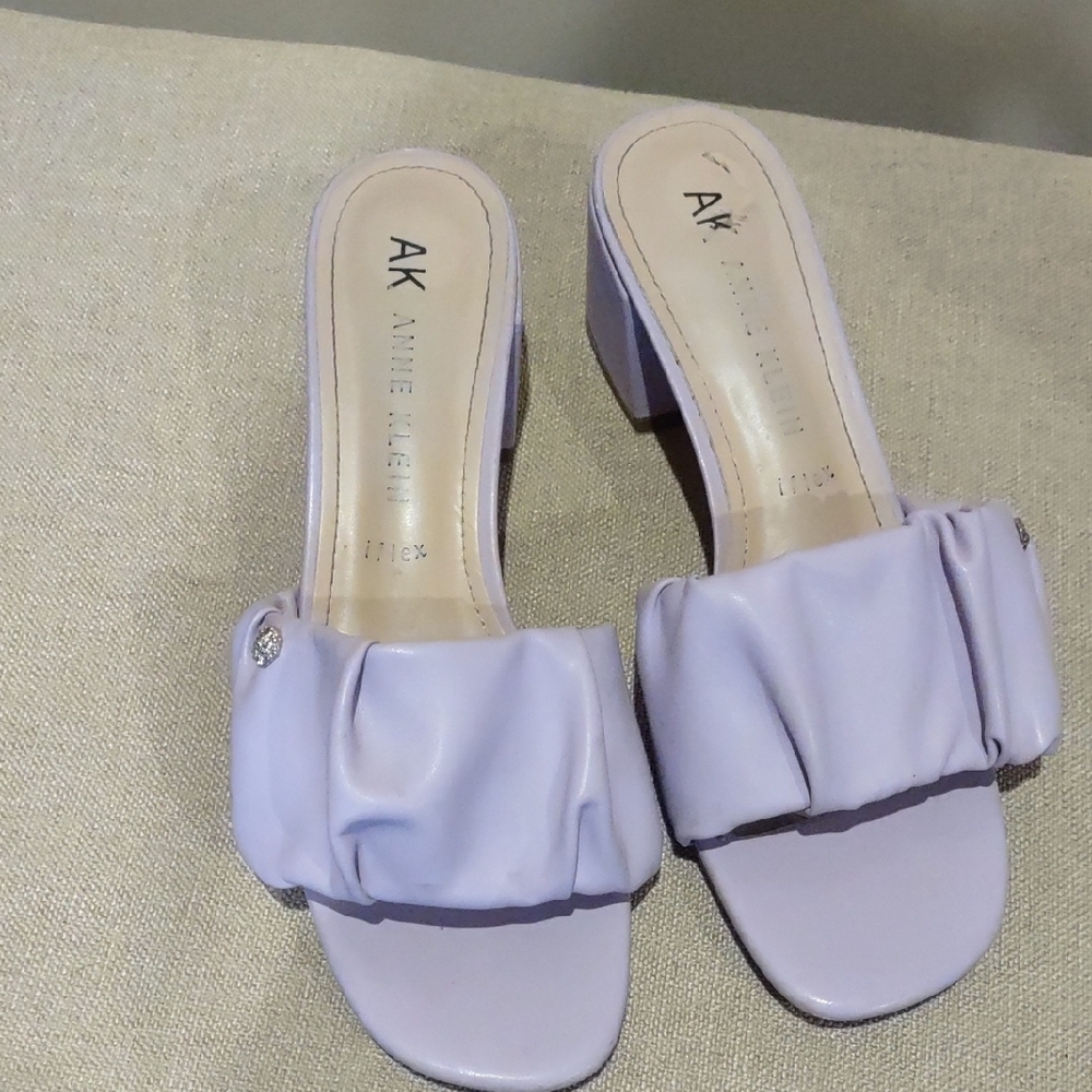 Anne Klein Purple Slide Sandals iflex Lavender 9.5 Wide Or 10